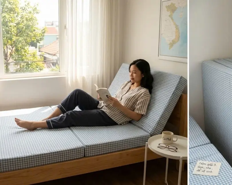 Những điều cần lưu ý về nệm bông ép gấp 3